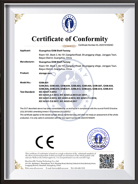 GXM-Shelving-And-Racking-CE Certificate