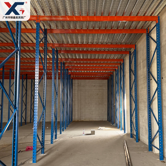 Custom Two-Tier Warehouse Mezzanine Racking Solution with Staircase & Guardrails | GXM SHELVING AND RACKING 