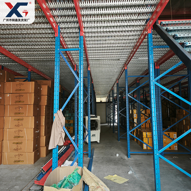 Heavy-Duty 500kg/sqm Modular Mezzanine Floor Project with Stairs and Slides Delivered in Dubai | GXM SHELVING AND RACKING 